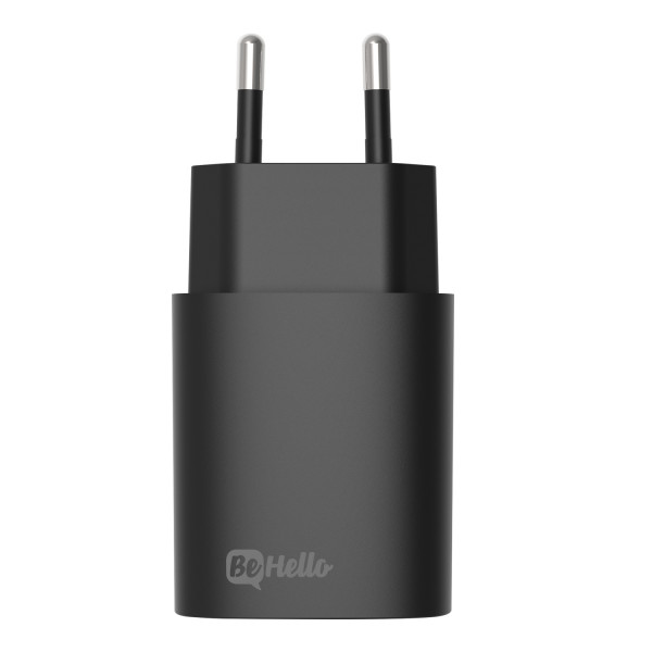 BeHello Charger USB-C PD 25W and USB-A Black